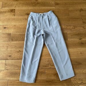 Vintage Talbots Pure 100% Silk Dusty Blue High Waisted Trousers Pant Sz 2 Classy